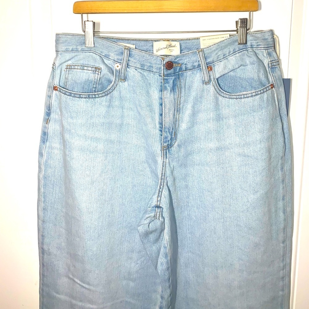 Relaxed wide leg Jeans non-stretch straight leg light wash 12/31R new - Picture 3 of 10